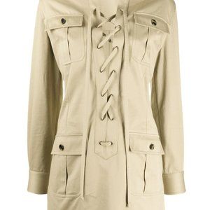 Saint Laurent lace-up detail shirt dress